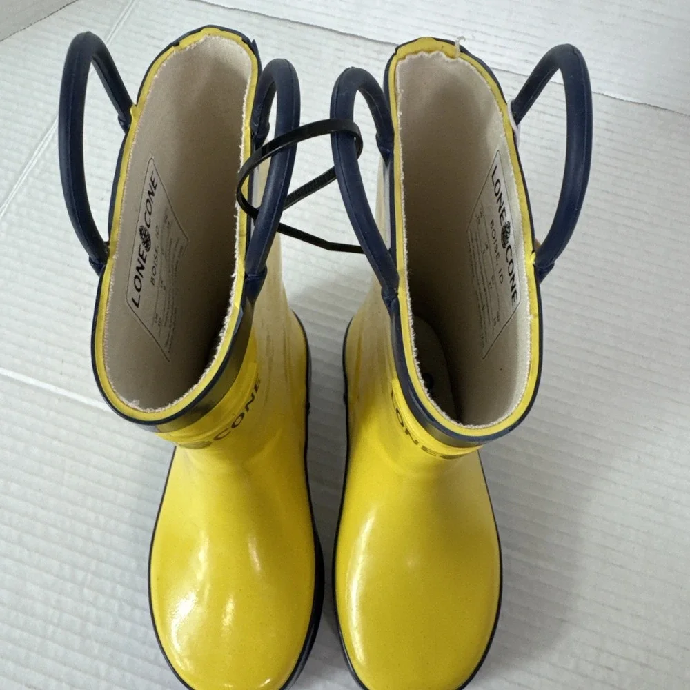 LoneCone Unisex Toddler Kids 10T Rainboots Sunshine Classic Yellow NWOB